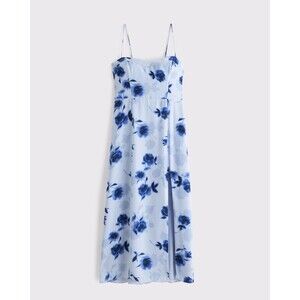 Abercrombie & Fitch Women's Camille Midi Dress Floral Blue Size XXLT
